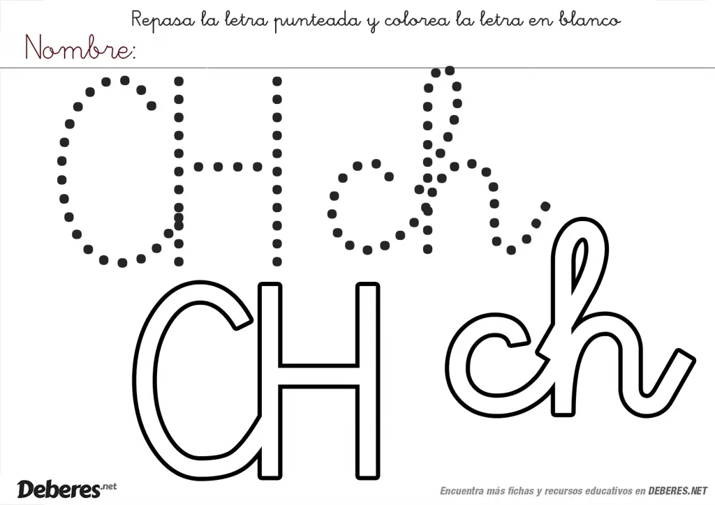 Ficha Para Colorear De La Letra CH