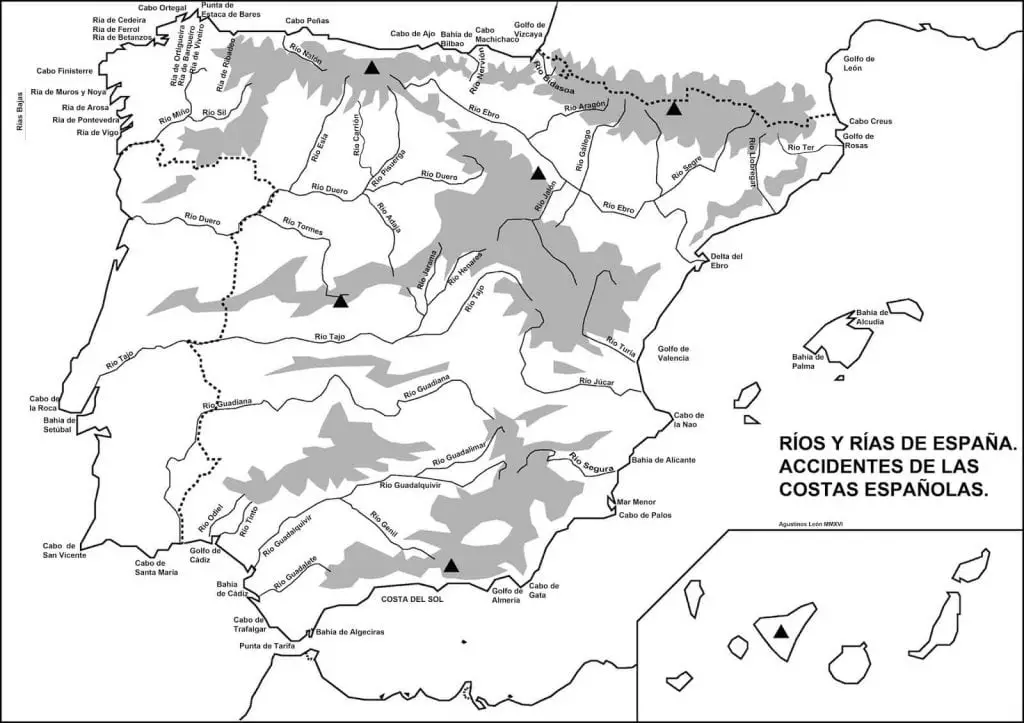Mapas Rios Afluentes Y Rias De España Con Nombre 5399